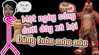 Một ngày sống dưới Đáy Xã Hội, dùng toàn màu Nâu trong FreeFire | Chú Xám #shorts