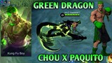 CHOU SKIN GREEN DRAGON FT. PAQUITO SCRIPT | FULL EFFECTS + NO PASSWORD - MOBILE LEGENDS
