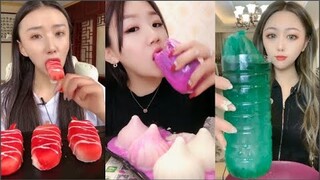 ASMR Thánh Ăn Đá Ăn Đá Lạnh Màu Sắc Hình Dạng Bất Thường Thú Vị - ASMR Ice Crunchy Eating sound#125