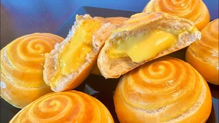 Bánh mì nhân trứng sữa/custard cream bread_Công thức bánh mì custard,công thức nhân custard_Bếp Hoa