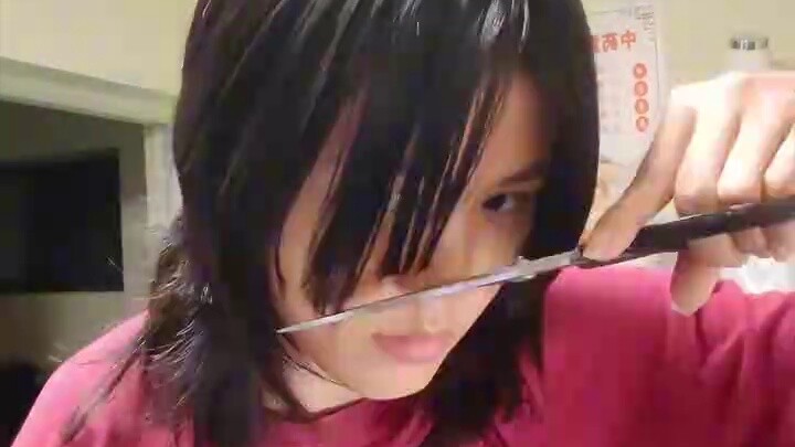 When you suddenly want to cut your hair at night