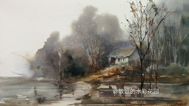 Watercolor Landscape – Use the wet-on-wet technique to create a sophisticated look
