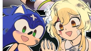 [Komik penggemar Sonic dan Genshin Impact] Persahabatan Sonic X Lumine?! (dubbing komik Sonic Fronti