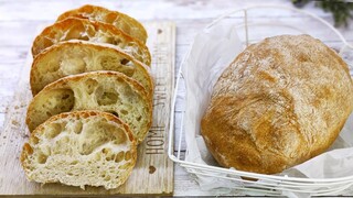 No knead Ciabatta bread | Homemade Ciabatta | ขนมปังเซียบัตต้า