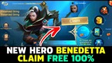 CLAIM NEW HERO BENEDETTA 100% FREE || MOBILE LEGENDS BANG BANG