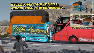 TRUK TABRAKAN VS BUS GARA GARA PINGIN VIRAL SAAT DI SODREK