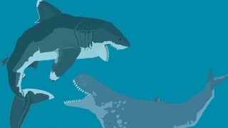 [Anime]Megalodon vs. Melvillei Whale