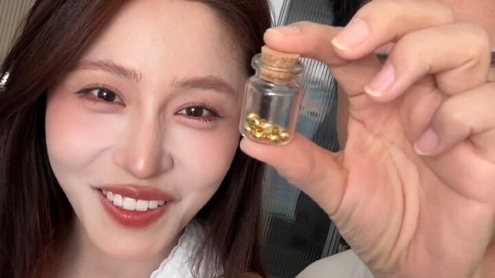 Challenging myself to make a necklace out of 10 little gold beans and give it to my wife!