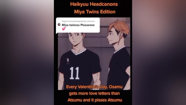 Reply to  here's the miya twins!!! hope u like it🥰 fyp fypシ anime haikyuu headcannons miyatwins ats