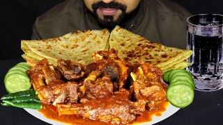 LACCHA PARATHA, MUTTON CURRY, Green Chili, Cucumber ASMR MUKBANG Eating | #LiveToEATT