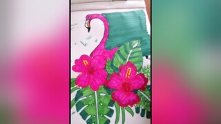 part 2 vẽ tranh flamingo vetranh stayhomechallange flamingodrawing