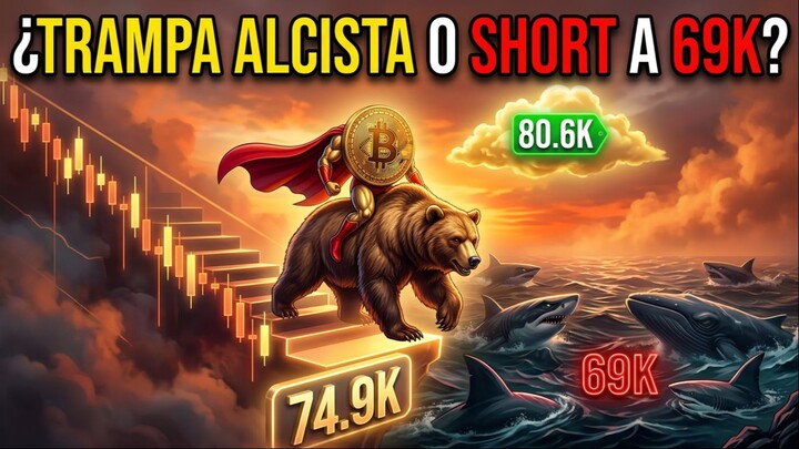 Bitcoin rompe soporte clave en 74.9K: ¿Trampa alcista, 80.6k? o Short directo a 69k?