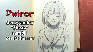 (EPS 10) menggambar siesta sambil cerita horror