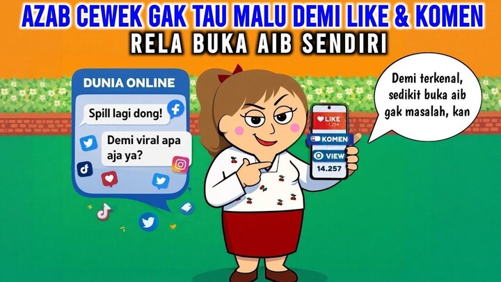 AZAB CEWEK GAK TAU MALU, DEMI LIKE DAN KOMEN RELA BUKA AIB SENDIRI  ANIMASI AZAB