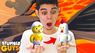 MINHAS SKINS EVOLUEM A CADA PARTIDA DO STUMBLE GUYS! EVOLUÇÕES ESPECIAIS RARAS!