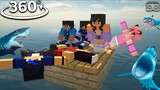 Minecraft RAFT But There IS ONLY ONE BLOCK in 360°