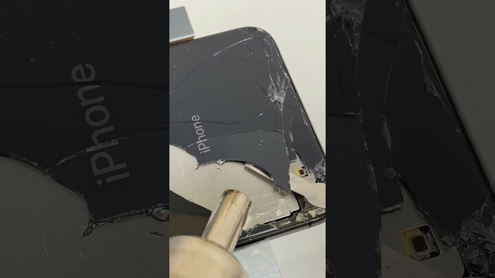 Blasting iPhone Xs Max Back Glass Cracked Replacement #shorts #iphone #backglassreplacement