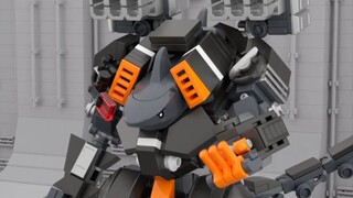 moko works, building block shark mecha