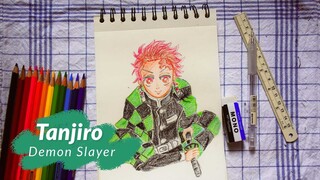 Demon Slayer | Tanjiro | Colored pencils