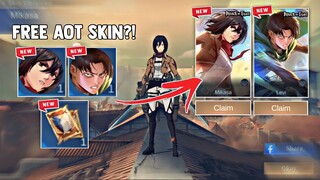 NEW AOT 2024 EVENT! GET YOUR ATTACK ON TITAN SKIN AND TOKEN DRAWS! FREE SKIN! | MOBILE LEGENDS