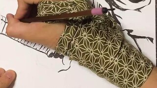 【手绘】水墨风画二次元！我差多少根毛笔才能画出来？