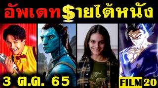 อัพเดทรายได้หนัง Avatar - ดราก้อนบอล - Smile - Shin Ultraman - ฮักเจ้าอีหลี อื่นๆ ณ 3 ต.ค. 65