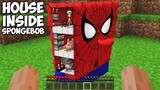 What's inside SPIDERBOB house in Minecraft? House inside a SPONGEBOB SPIDER-MAN