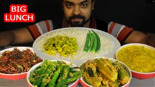 Big Lunch! Eating Doi Potol,Daal Bhuna(দই পটল,ডাল ভুনা),Lady's finger Fry,Spinach,Rice | #LiveToEATT