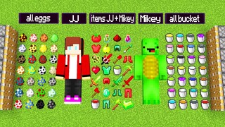 all minecraft eggs + maizen jj + all items maizen jj + all items mikey + mikey + all bucket = ???