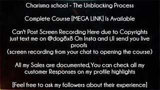 Charisma school Course The Unblocking Process download