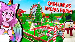 Making a HUGE CHRISTMAS THEMEPARK In Roblox!! (Roblox)