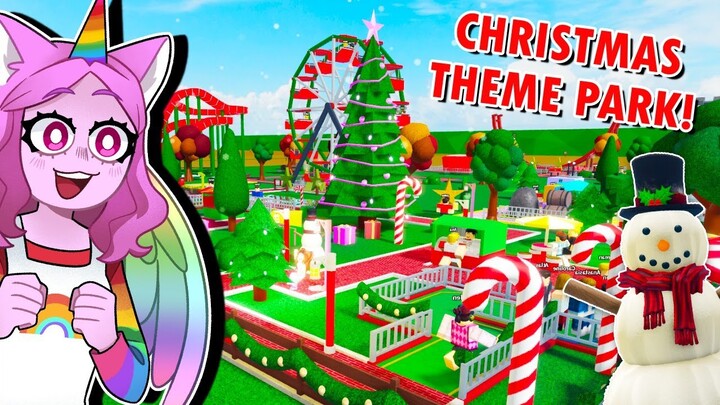 Making a HUGE CHRISTMAS THEMEPARK In Roblox!! (Roblox)