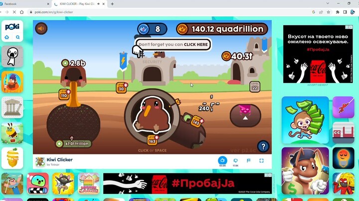 Playing Kiwi Clicker And Noob Archer On Poki