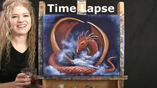 TIME LAPSE - Learn How to Paint "DRAGON DREAM" with Acrylic - Inspiring Step by Step Painting Lesson