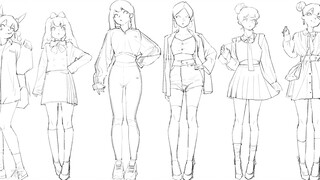 [Painting]Digital illustration of twelve young girls