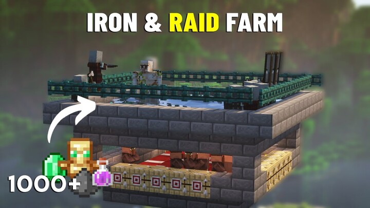 Minecraft IRON AND RAID FARM in Minecraft Bedrock 1.19 TUTORIAL