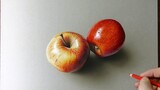 简简单单画两个红苹果，直到我拿出了实物