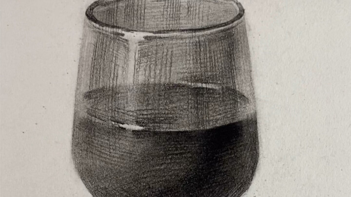 【素描静物】玻璃杯画法