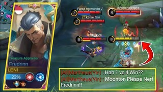 Fredrinn Level 8 strong 1 Vs 4 Win? This Is Real Kings Fighter | Fredrinn Mobile Legends