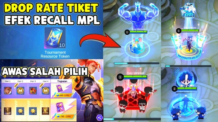 LOGIN DAPAT TIKET ! DROP RATE 10 TIKET EFEK RECALL TEAM MPL & EVENT BRODY APBREN AWAS SALAH PILIH