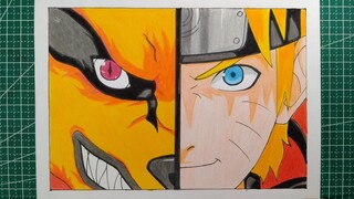 Cara Menggambar Naruto dan Kurama