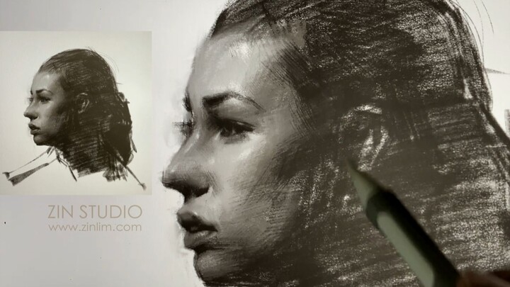 Art School Professor Draws with iPad Like a Pro! Full-Speed, Hardcore Portrait Sketch Demonstration 