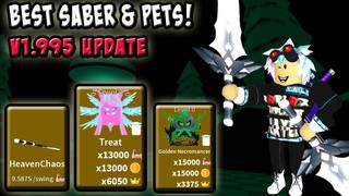 BEST SABER AND BEST PETS IN V1.995 UPDATE OF SABER SIMULATOR