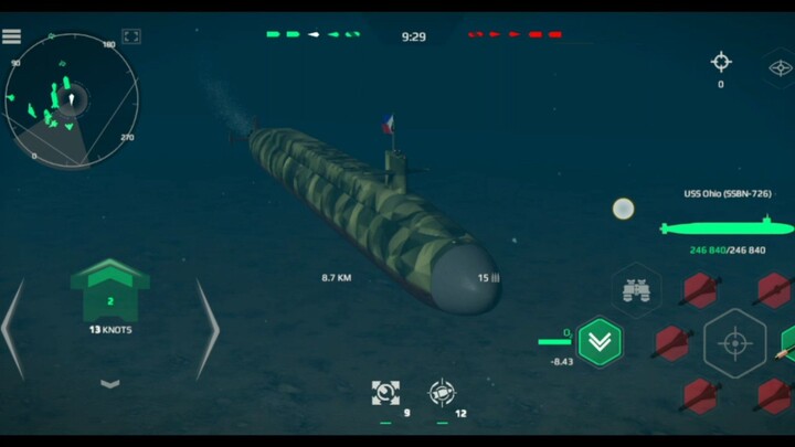 Ohio submarine(modern warship)