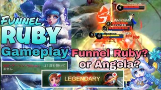 RUBY GAMEPLAY / ikanji outplayed / FUNNEL RUBY? OR FUNNEL ANGELA? / MOBILE LEGEND