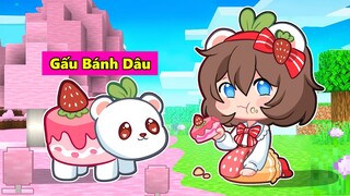 Nếu Mèo Simmy Trở Thành Gấu Bánh Dâu Siêu Đáng Yêu Trong Minecraft