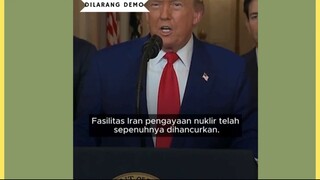 Presiden Amerika Serikat, Donald Trump, menyampaikan pidato singkat kepada rakyat Amerika setelah mi