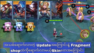 အသစ်ရောက်ရှိလာတော့မယ့်Fragament Skinတွေနဲ့ Patch 1.6.58အကြောင်း