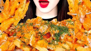 ASMR MAC & CHEESE FRIES Mac โซอี้ ASMR