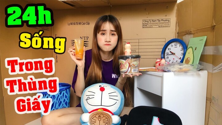 Thử Thách 24h Sống Trong Thùng Giấy - Vê Vê Channel